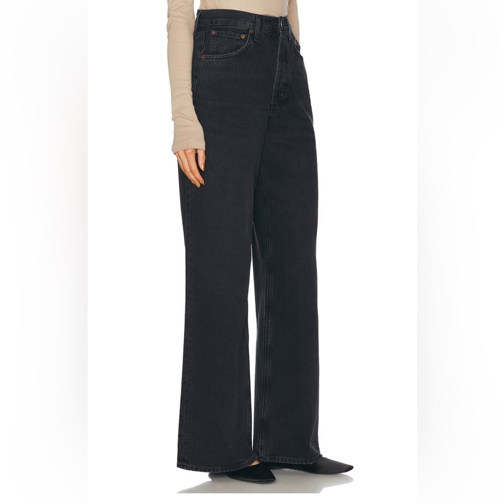 Agolde Dame Black Wide-Leg Jeans - Picture 2 of 8